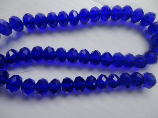 Chinese Crystal Necklaces&pendant/navy Blue/60beads/bead Size 8mm photo