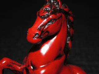 Fine Chinese Red Lacquer Tang Horse Statue Gorgeous & Stunning Best Of Luck photo