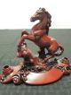 Fine Chinese Red Lacquer Tang Horse Statue Gorgeous & Stunning Best Of Luck Horses photo 1