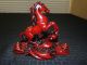 Fine Chinese Red Lacquer Tang Horse Statue Gorgeous & Stunning Best Of Luck Horses photo 6