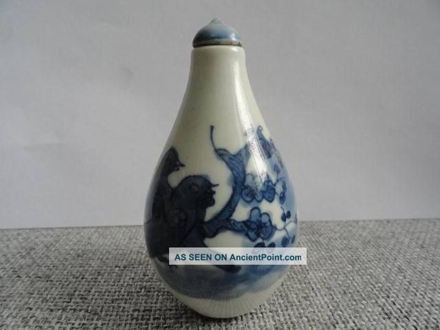 Porcelain Snuff Bottle Pair Birds Wintersweet 02 Snuff Bottles photo
