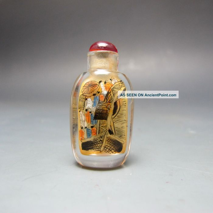 Fine Chinese Inside Hand Painted Small Glass Snuff Bottle 10 Incense Burners photo