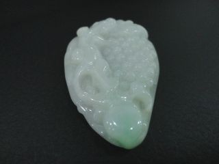 Chinese100%natural Float Green Grade A Jade Jadeite Pendant/leaf&grapes&gecko photo