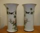 Pair Antique Chinese Porcelain Famille Rose Vase Mark Signed Flower Birds Vases photo 1