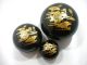 Thai Northern Antique Lacquerware With Gold Leaf Handmade Lotus Pattern 1 Set Other photo 1