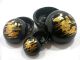 Thai Northern Antique Lacquerware With Gold Leaf Handmade Lotus Pattern 1 Set Other photo 4