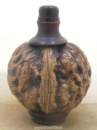 Walnut Snuff Bottle A - 8329 Chinese Hand Maded photo