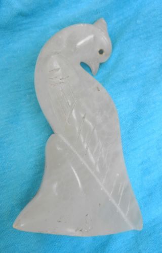 Vintage Chinese Hardstone Carved Bird - Cockatoo / Cockatiel ? C 1940s photo