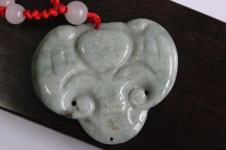 100% Natural Chinese A Jade Pendant / Auspicious Bull Head Pendant photo