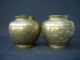 19th Century Rare Antique Chinese Bronze Incised Pair Of Vase Hand Carved Vases photo 5