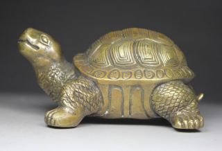 Chinese Handwork Tortoise Old Copper Statue photo