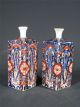 Rare Pair Of Antique Japanese Imari Square Form Bottles Tokkuri 19thc Vases Vases photo 1