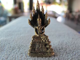 Buddha Nakprok Mini Amulet Save Luck Wealth photo