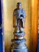 A Antique Japanese Edo Period Gilt Lacquer Shrine Of A Standing Buddha Statues photo 2
