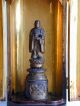 A Antique Japanese Edo Period Gilt Lacquer Shrine Of A Standing Buddha Statues photo 5