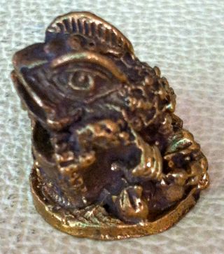 Holy Powerful Frog Hunting Money Riches Luck Love Wealth Thai Amulet photo