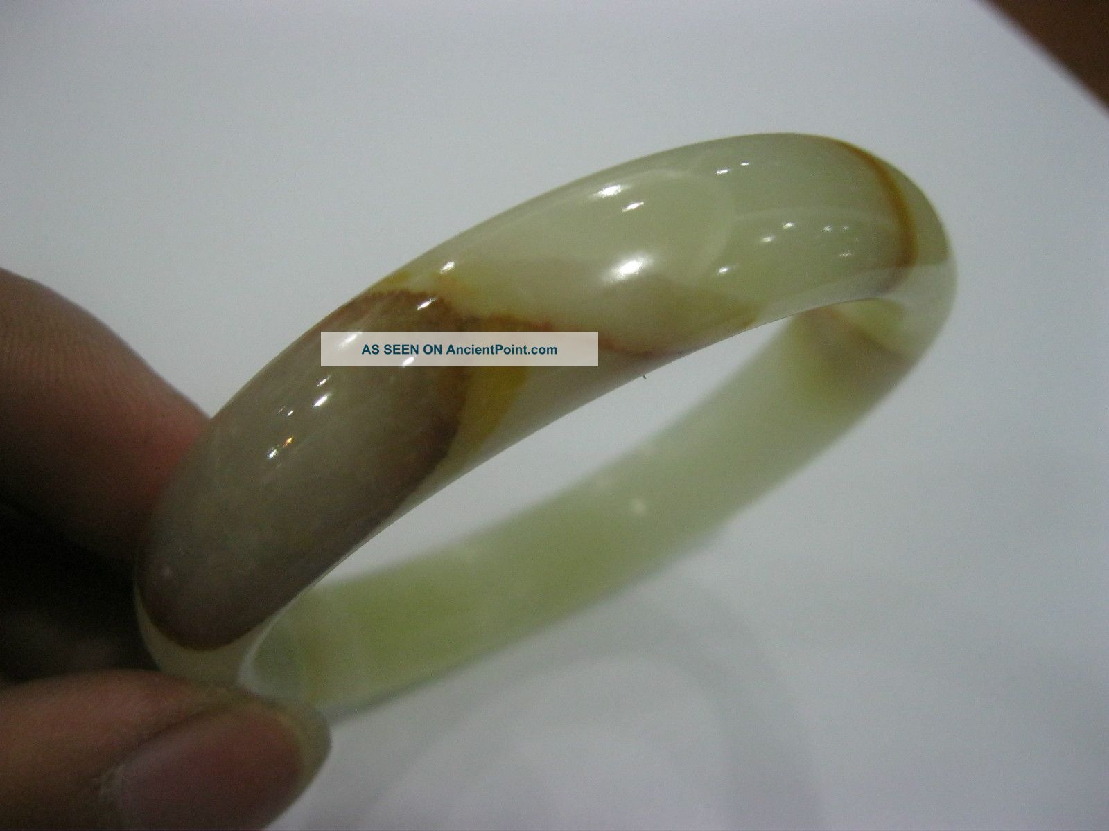 Chinese Hand Carved Hetian Jade Bangle/inner Diameter 60mm Bracelets photo