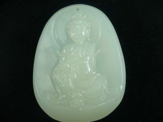 Natural Afghanistan Jade,  The Goddess Of Mercy,  Fine Carving photo