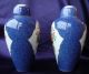 Pair Antique Chinese Porcelain Powder Blue Famille Rose Jar Vase With Lid Vases photo 3
