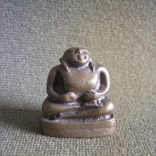 Happy Buddha Lucky Wealth Safe Charm Thai Amulet photo