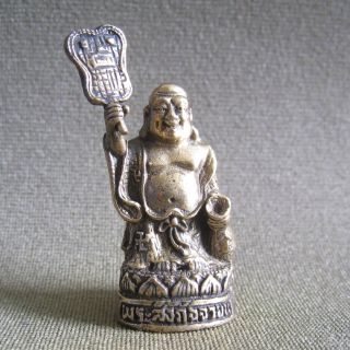 Happy Buddha Lucky Wealth Safe Charm Thai Amulet photo