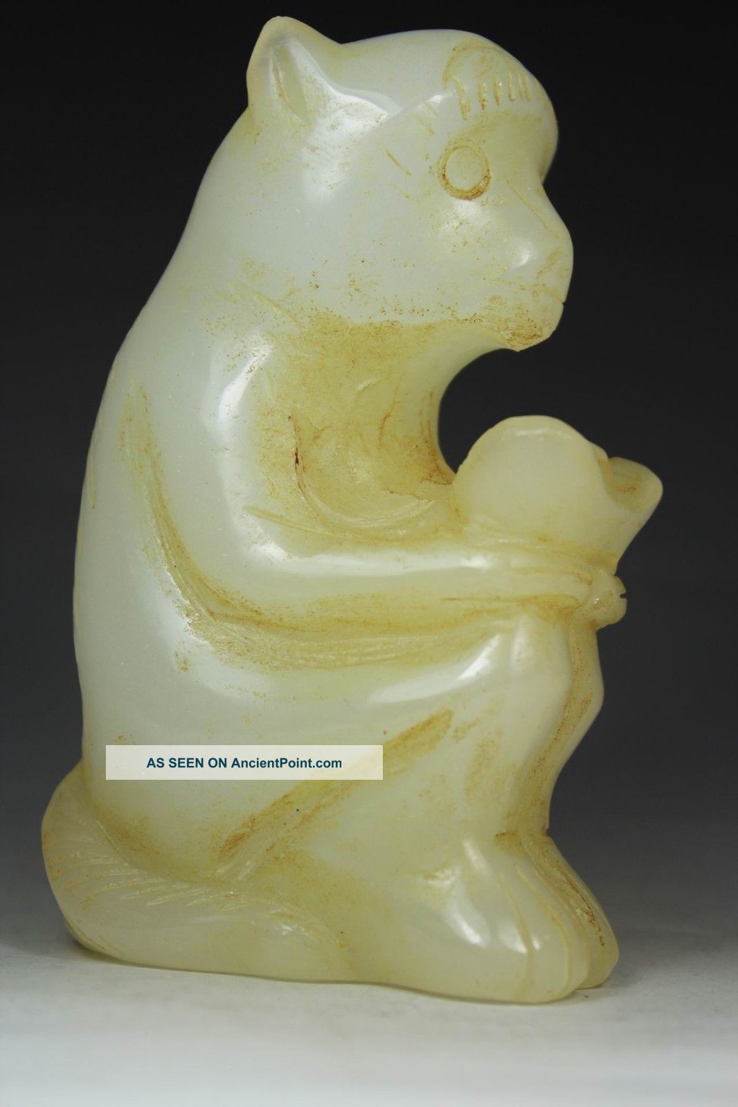 Chinese Handwork Carving Monkey Old Jade Statue Uncategorized photo