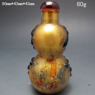 Gourd - Shaped Glass Engraving,  Painting - Snuff Bottles photo