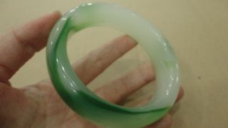 Chinese Agate Bracelet/float Green Gate Bangle Internal Diameter Of 64mmr photo