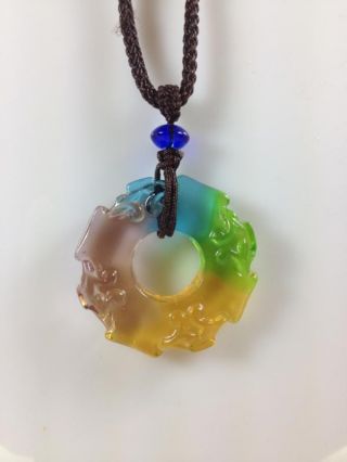 Liuligongfang Chinese Crystal Glass Pendant - - - Wealth And Protection Ltd Ed New photo