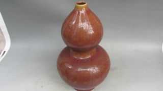 Chinese A Pair Red Green Porcelain Vase photo