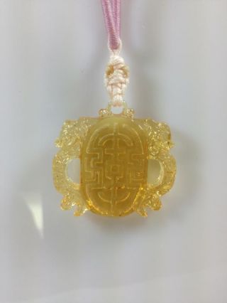 Liuligongfang Chinese Crystal Glass Pendant - - - Dragons With Double Happiness photo