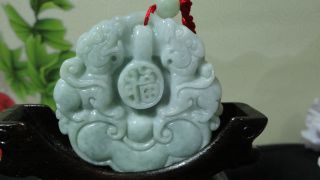 100%natural Green A Jade Jadeite Pendant/chinese Jadeite Pixiu&pray Fu Pendant/ photo