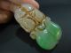 Prefect Chinese Antique Green Jade Pendant/two Fish Offering Bead Necklaces & Pendants photo 2