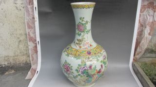 Chinese Powder Enamel Vase photo
