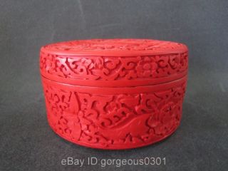 Rare Chinese Red Carved Lacquerware Box photo
