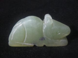 Antique Design Old Jade Pendant / Animal Cute Cat Pendant photo