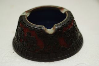 Old Chinese Cinnabar Lacquer Bowl Ashtray photo