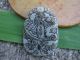 Tibet Folk Classical Jade Stone Carve Auspicious Dragon Phoenix Pendant 325 Reproductions photo 1