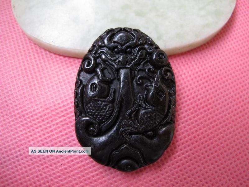 Chinese Folk Classical Jade Stone Carve Auspicious Arowana Pendant 227 Reproductions photo