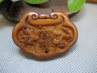 China Folk Classical Jade Carving Dragon Phoenix Lucky Pendants 107 photo