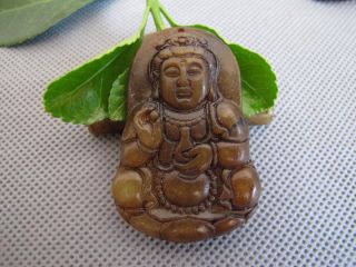 Tibet Folk Classical Jade Stone Carve Lucky Auspicious Dragon Pendant 386 photo