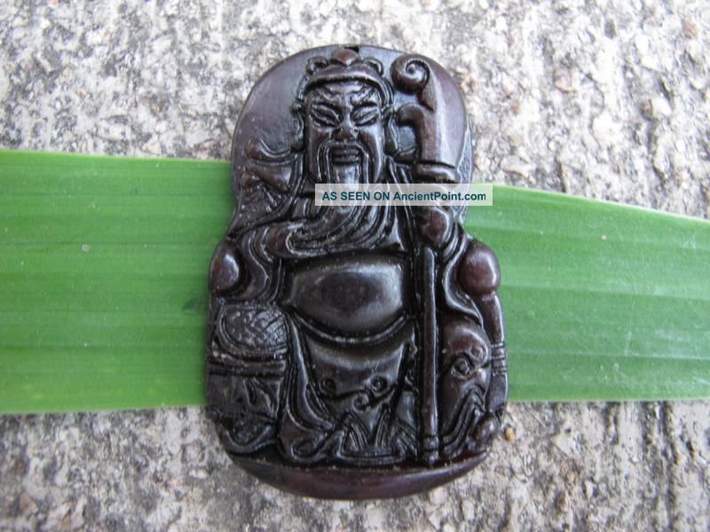China Folk Classical Jade Stone Carve Auspicious Warrior Pendant 308 Reproductions photo
