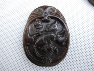 Tibet Folk Classical Jade Stone Carve Auspicious Mouse Pendant 343 photo