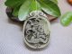 China Folk Classical Jade Stone Carving Lucky Two Monkeys Pendant 091 Reproductions photo 2