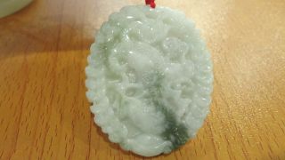100%natural Float Green Grade A Jade Jadeite Pendant/chinese Money Dragon photo