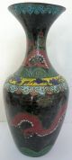 Antique Cloisonne Vase With Dragons Very Old 8 Inches Chinese Japanese Asian Vases photo 2