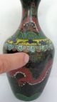 Antique Cloisonne Vase With Dragons Very Old 8 Inches Chinese Japanese Asian Vases photo 3