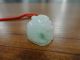 100%natural Green&white A Grade Jadeite Pendant/chinese Money Toad&leaf Necklaces & Pendants photo 2