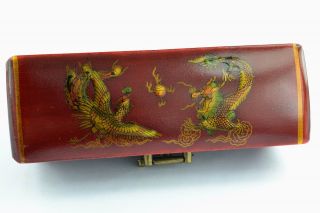 ❤ Orient Old Collectibles Handwork Delicate Wood Dragon Phoenix Jewel Box ❤ photo