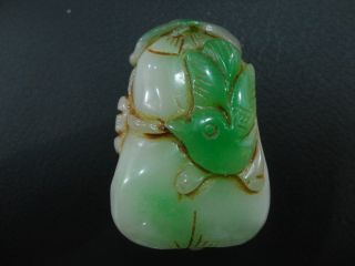 Prefect Chinese Antique Green Jade Pendant/swift&fat Melon photo